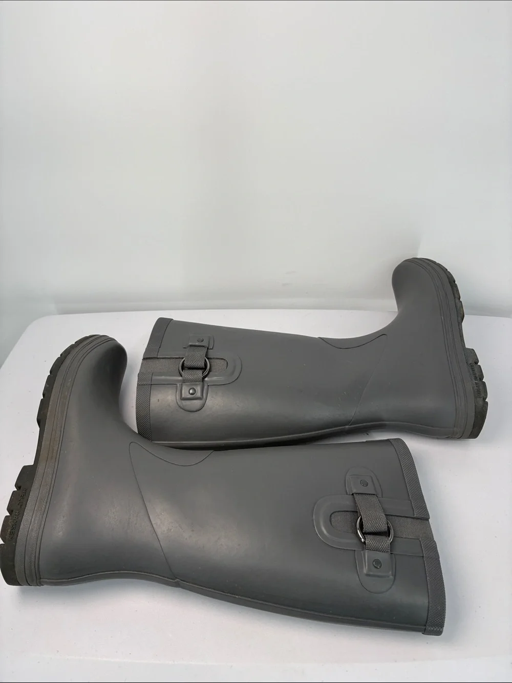 🪃 Helly Hansen Veierland 2 Matte Gray Tall Rain Boots with Light Blue Logo